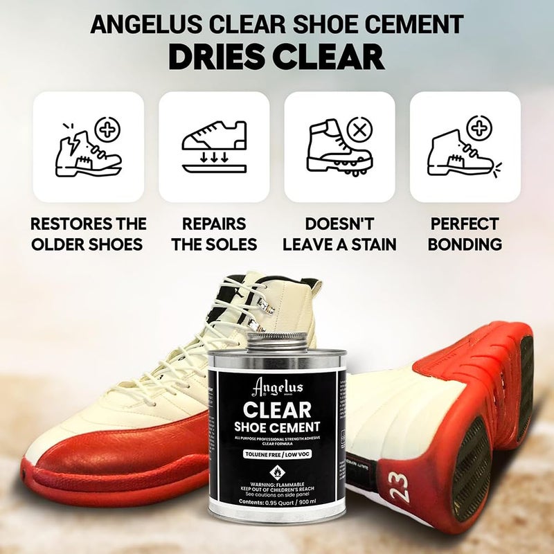 Angelus Shoe Glue 32oz - Industrial Strength Clear Sole Adhesive for Sneakers, Boots, & More, 1 Quart - Image 5